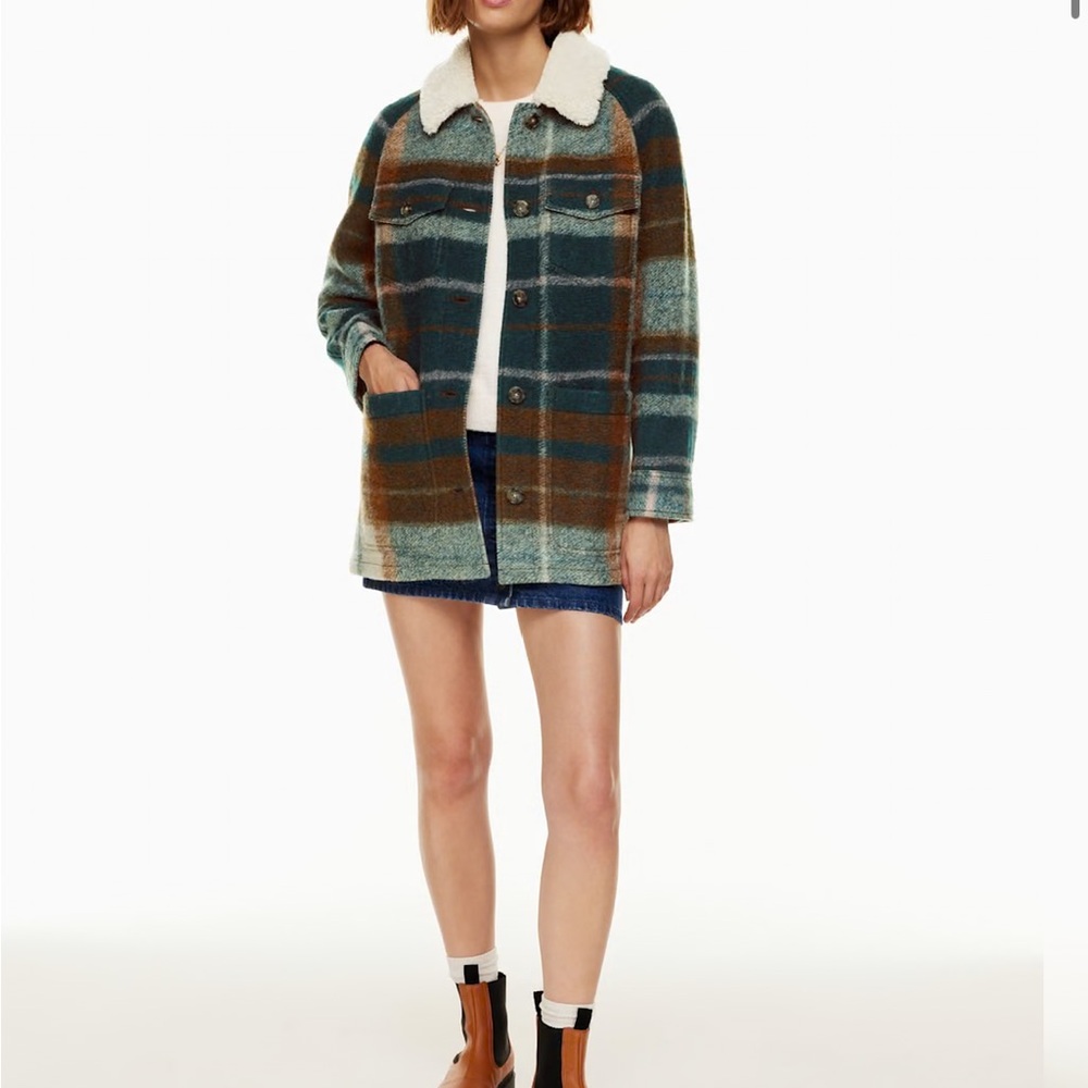 Wilfred Striped Teddy Jacket - Blue and Brown